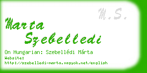 marta szebelledi business card