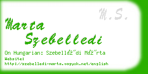 marta szebelledi business card